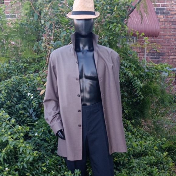 BOSS HUGO BOSS MEN'S VINTAGE (5) BUTTON LUXURY LIGHT TRENCH COAT